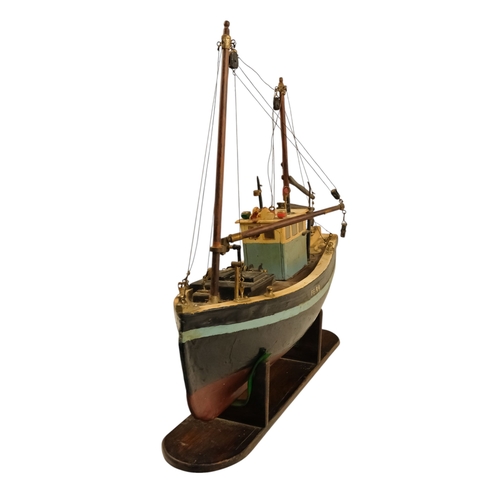 15 - A scratch built model of the fishing trawler Hilda May - FL99, polychrome painted, 51cm long.