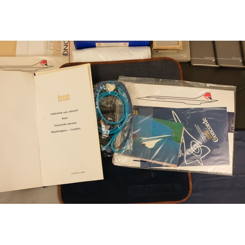 17 - A quantity of Concorde ephemera - including cufflinks, a silver picture frame, writing paper with en... 