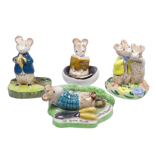 248 - Kitty MacBride for Beswick 'A Good Read' - 7cm high, together with three similar figures. (4)