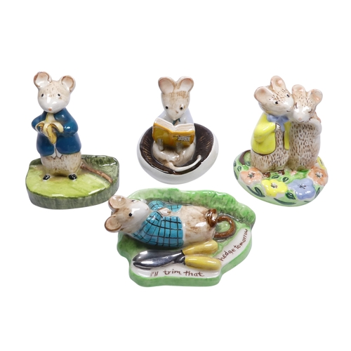 248 - Kitty MacBride for Beswick 'A Good Read' - 7cm high, together with three similar figures. (4)
