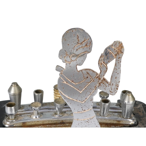 25 - An Austrian Art Deco novelty cigarette dispenser - The Bartender, by Sudre, with a chrome figure fix... 