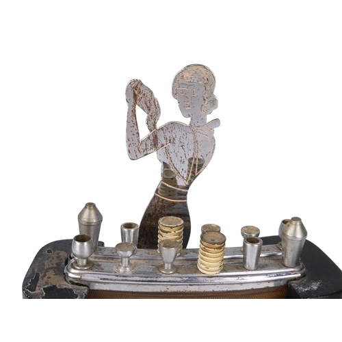 25 - An Austrian Art Deco novelty cigarette dispenser - The Bartender, by Sudre, with a chrome figure fix... 