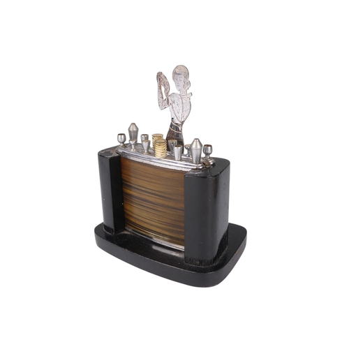 25 - An Austrian Art Deco novelty cigarette dispenser - The Bartender, by Sudre, with a chrome figure fix... 