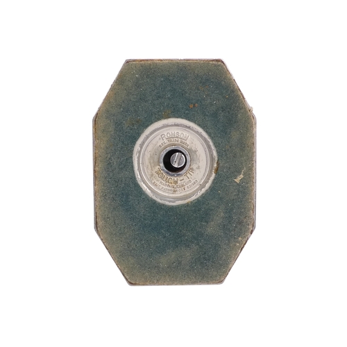 28 - A Ronson Octete touch-tip table lighter - chrome and Bakelite, rectangular with canted corners, 9cm ... 