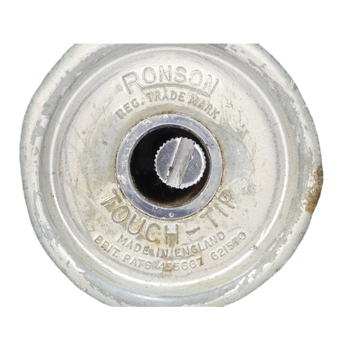 28 - A Ronson Octete touch-tip table lighter - chrome and Bakelite, rectangular with canted corners, 9cm ... 