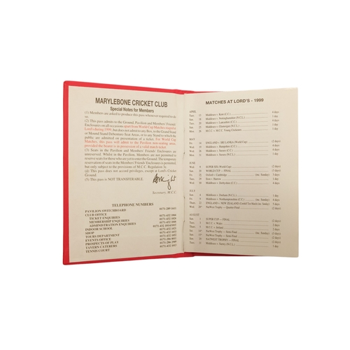 56 - A run of thirty-five Marylebone Cricket Club membership cards - 1987-2022 (excluding 2013), together... 