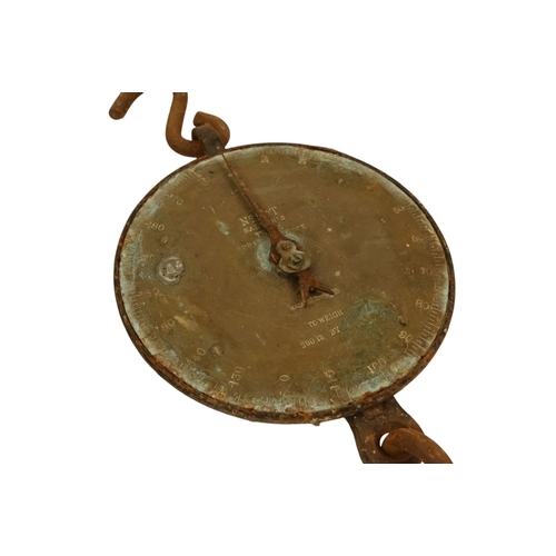 7 - Two early 20th century Salter sack spring balances - with brass dials, together with some horse harn... 