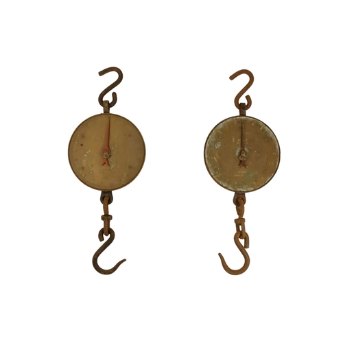 7 - Two early 20th century Salter sack spring balances - with brass dials, together with some horse harn... 