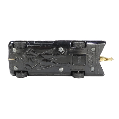 79 - A chrome aircraft desk weight - modelled as a Bristol Beaufort, 15cm long, together with two Corgi c... 