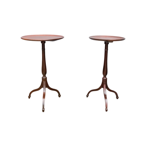 930 - A harlequin pair of 19th century wine tables - with circular dish moulded tops of differing diameter... 