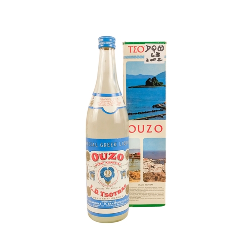 98 - A bottle of Pernod, boxed - together with two boxed bottle of Ouzo, a box of eight miniature Greek l... 