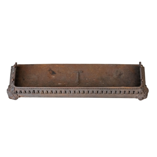 19 - A Victorian cast iron fire curb - decorated with pierced foliage, together with two further fire cur... 