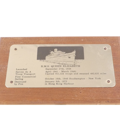 25 - A Parker 75 RMS Queen Elizabeth commemorative fountain pen - worked from brass recovered from the ve... 