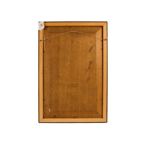 33 - A 20th century carved oak panel - showing a owl in an oak tree, 66 x 45cm.