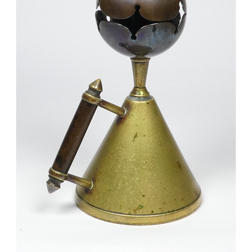 37 - An Arts & Crafts brass and copper candlestick - probably Dr Christopher Dresser by Benham & Froud, w... 