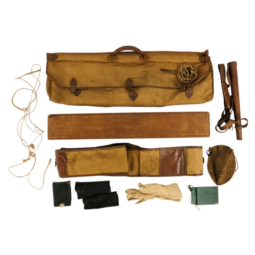 44 - A boxed set of eight archery arrows by F H Ayres - together with a quantity of sundry associated equ... 