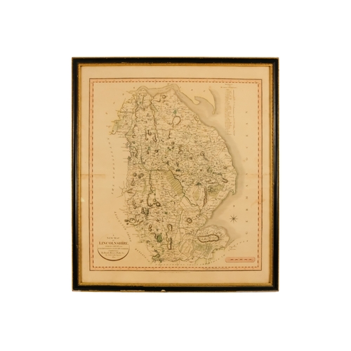 48 - John Cary (1754-1835) A New Map of Lincolnshire - engraved with hand colouring, with its Great and S... 