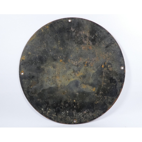 54 - A mid 20th century enamel Rolex retailer sign - circular with white corporate text on a green ground... 