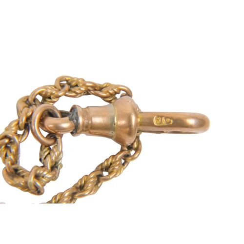603 - A yellow metal fancy link muff chain - with a 9ct gold clasp, 145cm long, 25.3g.