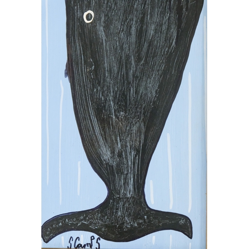 810 - Steve CAMPS (Cornish Contemporary b. 1957) Pushing Up Signed lower left, further inscribed and dated... 