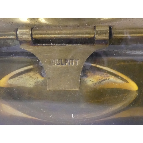 106 - A pair of brass ships lamps - of faceted form with flat backs, 41cm high.