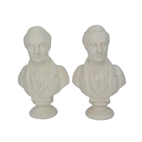 109 - A pair of plaster busts of John Smith - raised on a socal base and inscribed verso, 31cm high. (2)
B... 