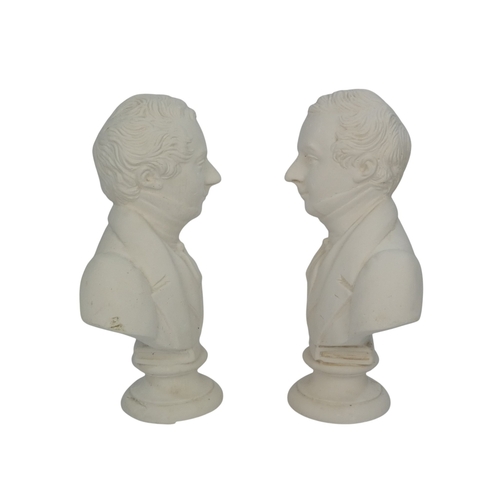 109 - A pair of plaster busts of John Smith - raised on a socal base and inscribed verso, 31cm high. (2)
B... 