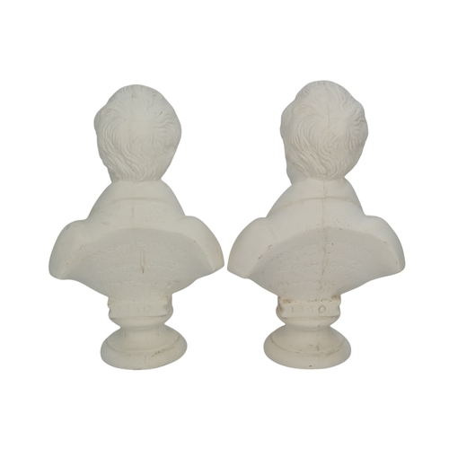 109 - A pair of plaster busts of John Smith - raised on a socal base and inscribed verso, 31cm high. (2)
B... 