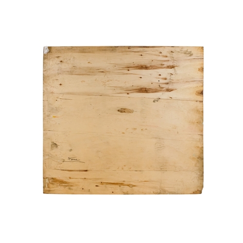 112 - A circus/showman's sign - 'Bumping Cars', image and text on a sky blue ground, 106 x 113cm.