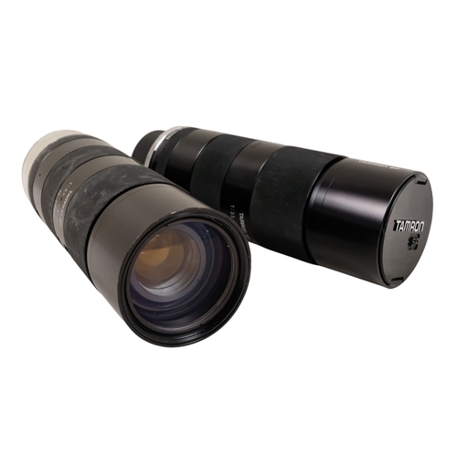 61 - A Tamron SP 70-210 TeleMacro lens - together with another similar, three others and a flash.