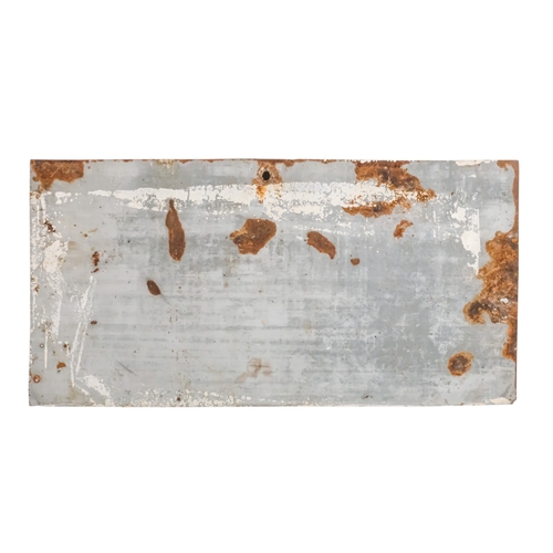 65 - A 20th century French parking restrictions sign - white sans-serif script on a blue ground, 33 x 68c... 