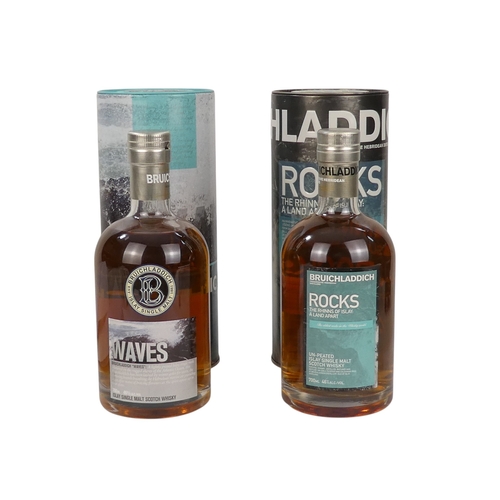 67 - A bottle of Bruichladdich Ilay single malt whisky - 70cl, 'Waves' in presentation tin, together with... 