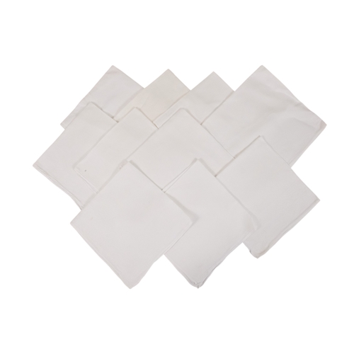 73 - Ten various white damask napkins.