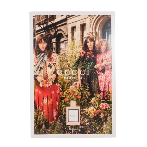 75 - A collection of seven point of sale advertising panels - various fashion brands, including Armani, R... 