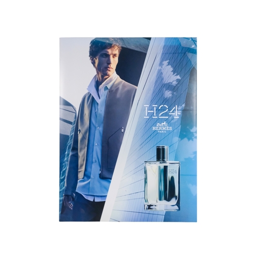 75 - A collection of seven point of sale advertising panels - various fashion brands, including Armani, R... 