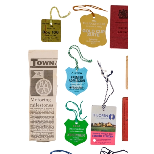 88 - A quantity of Suez Crisis petrol coupons - together with motoring related items and sporting passes.... 