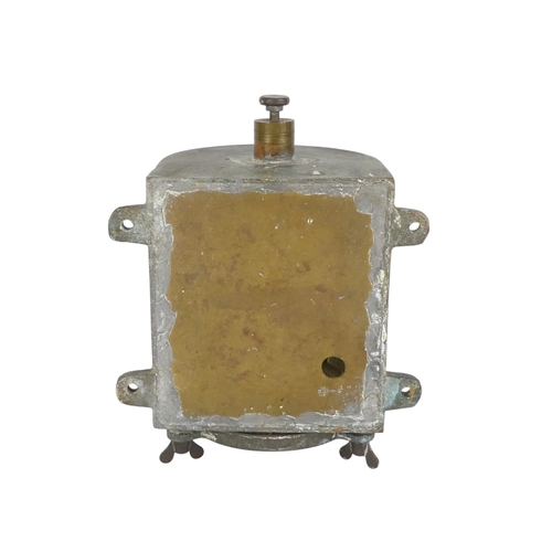 96 - An early 20th century brass mast head light - with semi-circular clear glass lens, 24cm high.