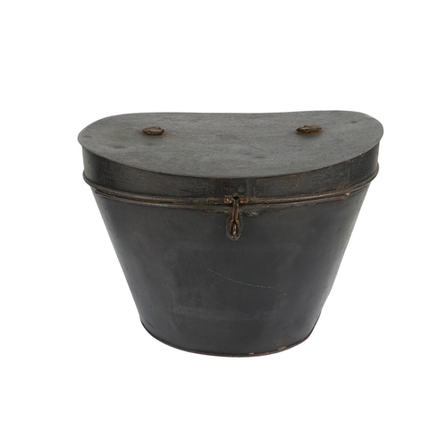 97 - A late 19th century top hat - marked 6 3/4, within a black japanned tin hat box.