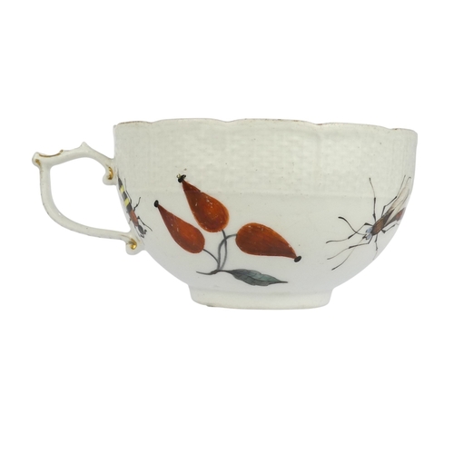 A late 18th century Meissen tea cup and associated saucer - decorated ...
