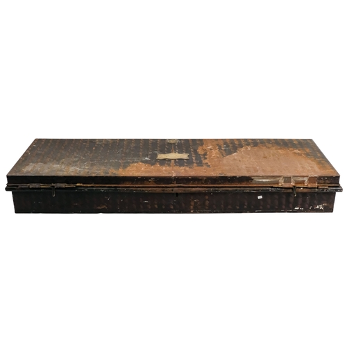 125 - A late 19th century tole painted uniform trunk - Jones Chalk and Dawson, of rectangular form, 103cm ... 
