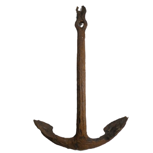 137 - A large 19th/20th century steel anchor - admiralty type with spade shaped flukes, recovered from the... 