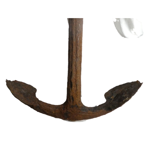 137 - A large 19th/20th century steel anchor - admiralty type with spade shaped flukes, recovered from the... 