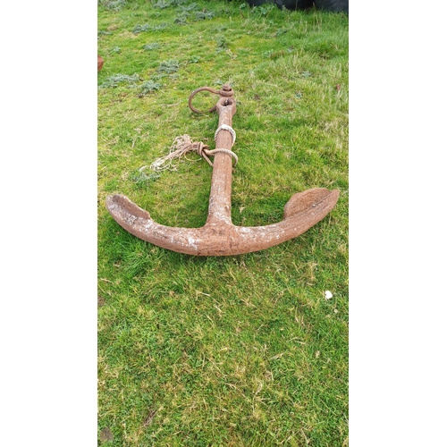 139 - A large 20th century steel anchor - admiralty type with spade shaped flukes, recovered from the seab... 