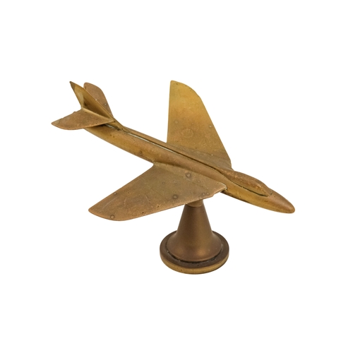 144 - A brass aeroplane mascot - height 15cm, length 20cm.