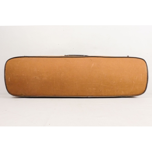 156 - A 20th century French violin - with a two piece back, together with two bows in a hard case with can... 