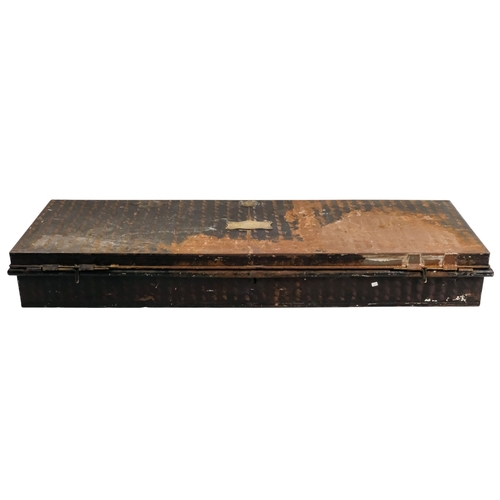 125 - A late 19th century tole painted uniform trunk - Jones Chalk and Dawson, of rectangular form, 103cm ... 
