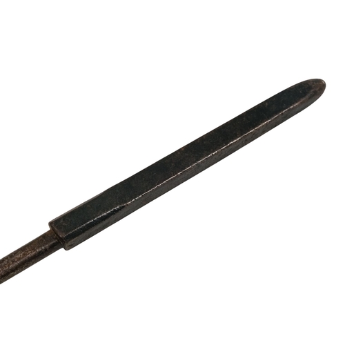 131 - A steel fire shovel - 73cm long, together with a steel fire poker, 71cm long.