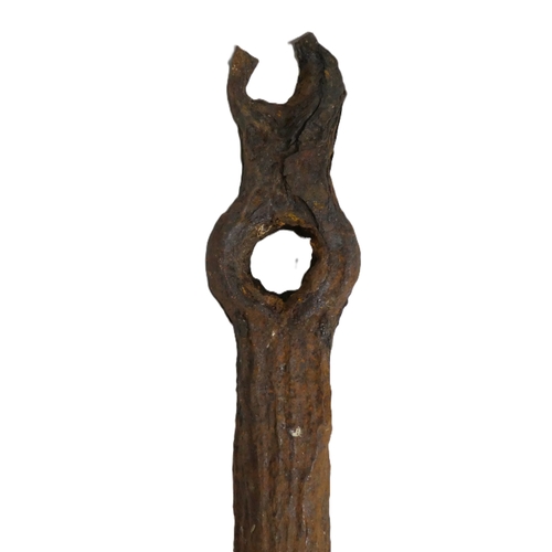 137 - A large 19th/20th century steel anchor - admiralty type with spade shaped flukes, recovered from the... 