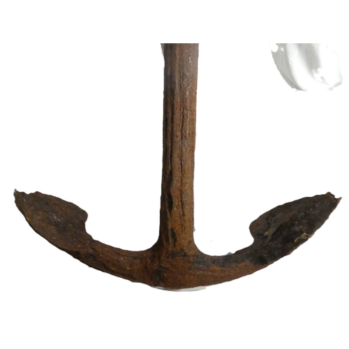 137 - A large 19th/20th century steel anchor - admiralty type with spade shaped flukes, recovered from the... 