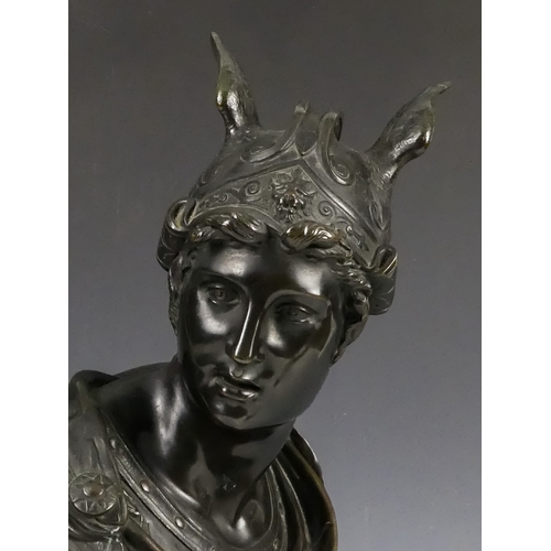 1159 - After Jean Jules SALMSON (1825-1902) Mercury (Hermes) - the bronze figure wearing a winged helmet, o... 